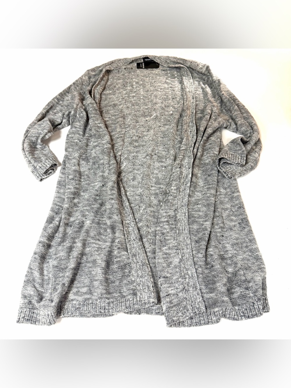 NEW Torrid Women’s Size 3 Lightweight Knit Cardigan Gray Open Front Cotton Blend